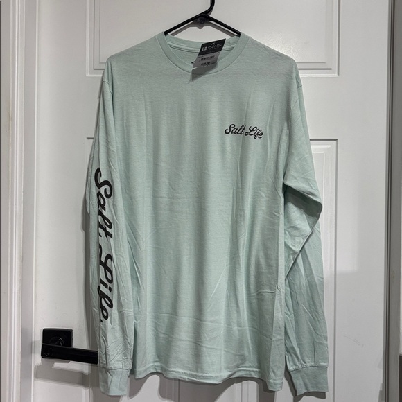 Salt Life Claws Catch logo back Chasing Tail,Logo sleeve, pre-shrunk cotton T - Picture 2 of 6